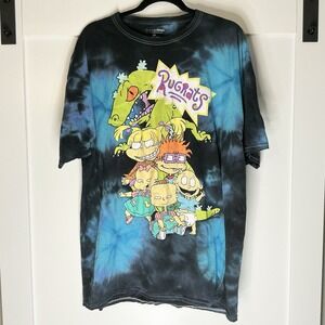 Rugrats Nickelodeon T Shirt Mens 2XL Blue Tie Dye Reptar Goth Grunge‎ Punk Retro